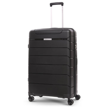 Aerolite Large 28in (100L) Lightweight Polypropylene Hard Shell Check-In Luggage Suitcase, 4 Dual Spinner Wheels, TSA Lock, Waterproof Pocket, Premium Travel Case - Black